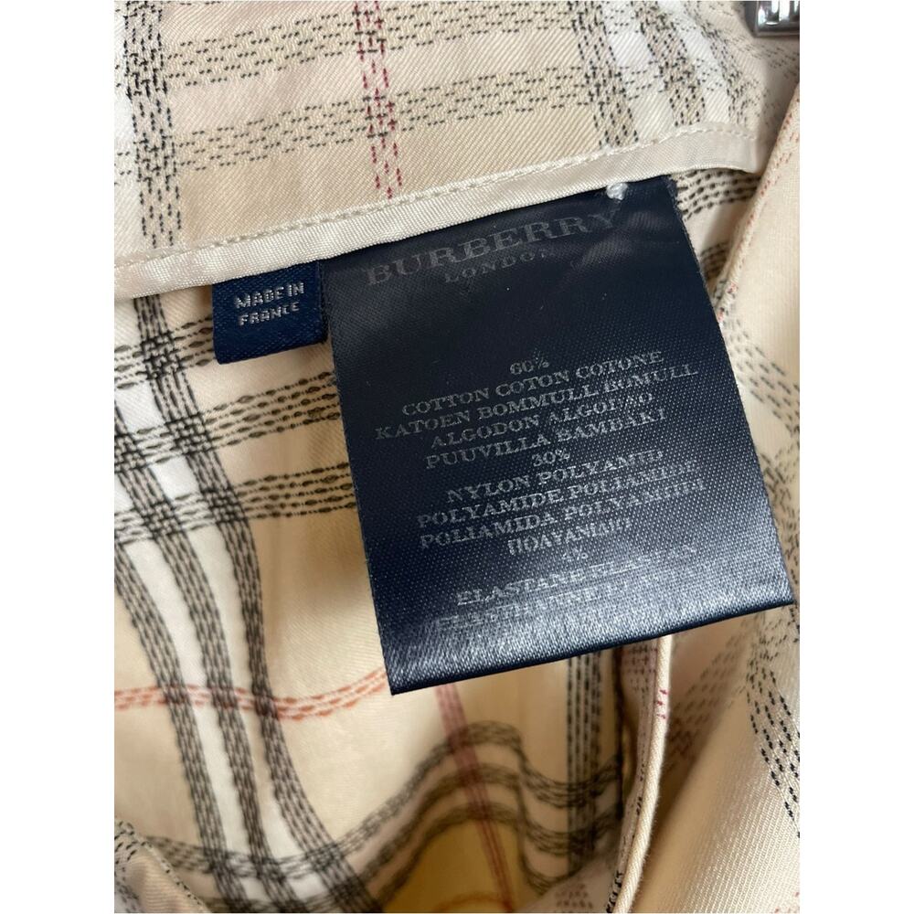 Burberry Beige Plaid classic trousers Dress Pants size 8 - Picture 3 of 5